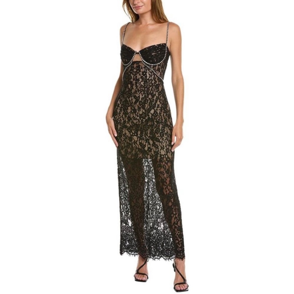 SELF-PORTRAIT Crystal Lace Slip Dress